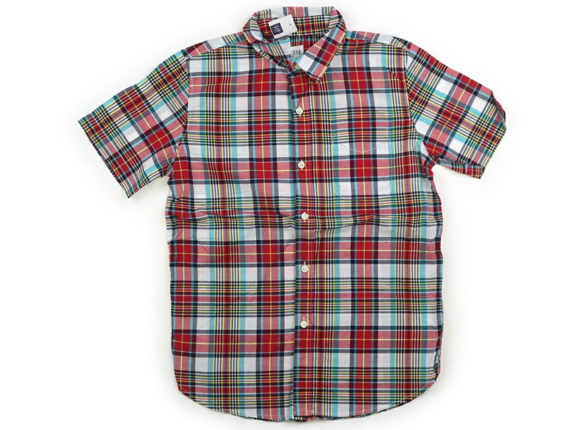 ギャップ GAP シャツ ブラウス 150 男の子 赤 マルチカラーチェック柄 子供服 ベビー服 キッズ アウトレット ユーズド 【中古】キッズ ベビー マタニティ