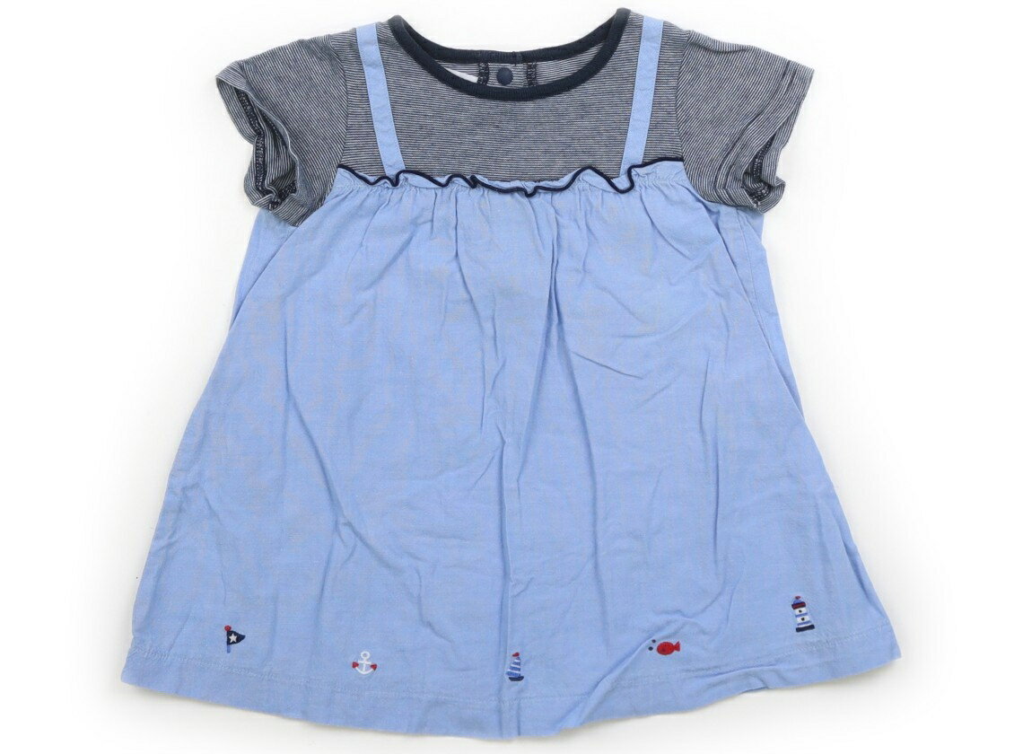 ファミリア familiar ワンピース 70 女の子 ネイビーボーダー・ブルー 子供服 ベビー服 キッズ アウトレット ユーズド 【中古】キッズ・ベビー・マタニティ