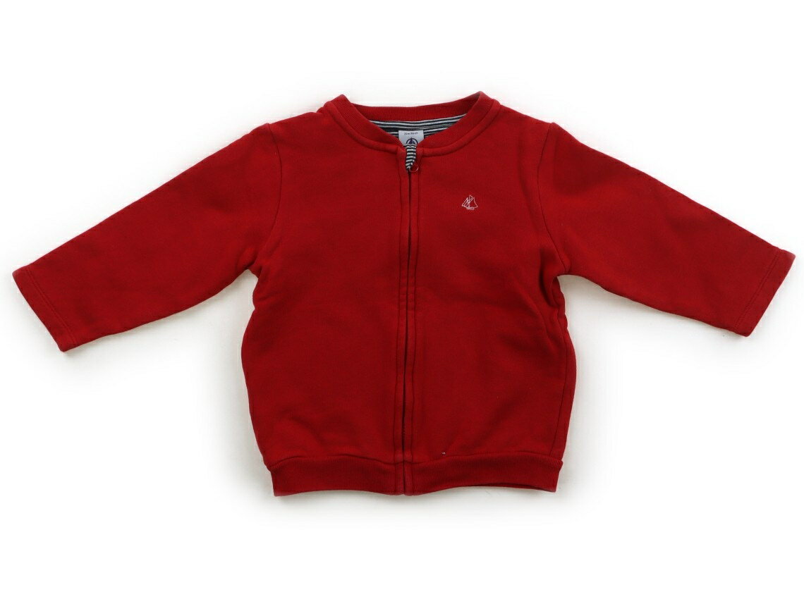 プチバトー PETIT BATEAU ジップアップトレーナー 80 男の子 レッド 子供服 ベビー服 キッズ アウトレット ユーズド 【中古】キッズ・ベビー・マタニティ
