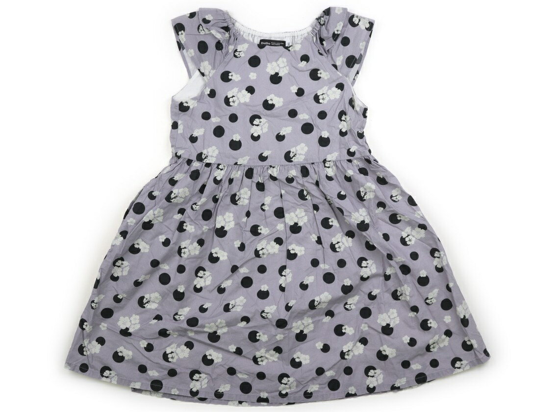 べべ BeBe ワンピース 130 女の子 グレー、黒ドット柄 子供服 ベビー服 キッズ アウトレット ユーズド 【中古】キッズ・ベビー・マタニティ