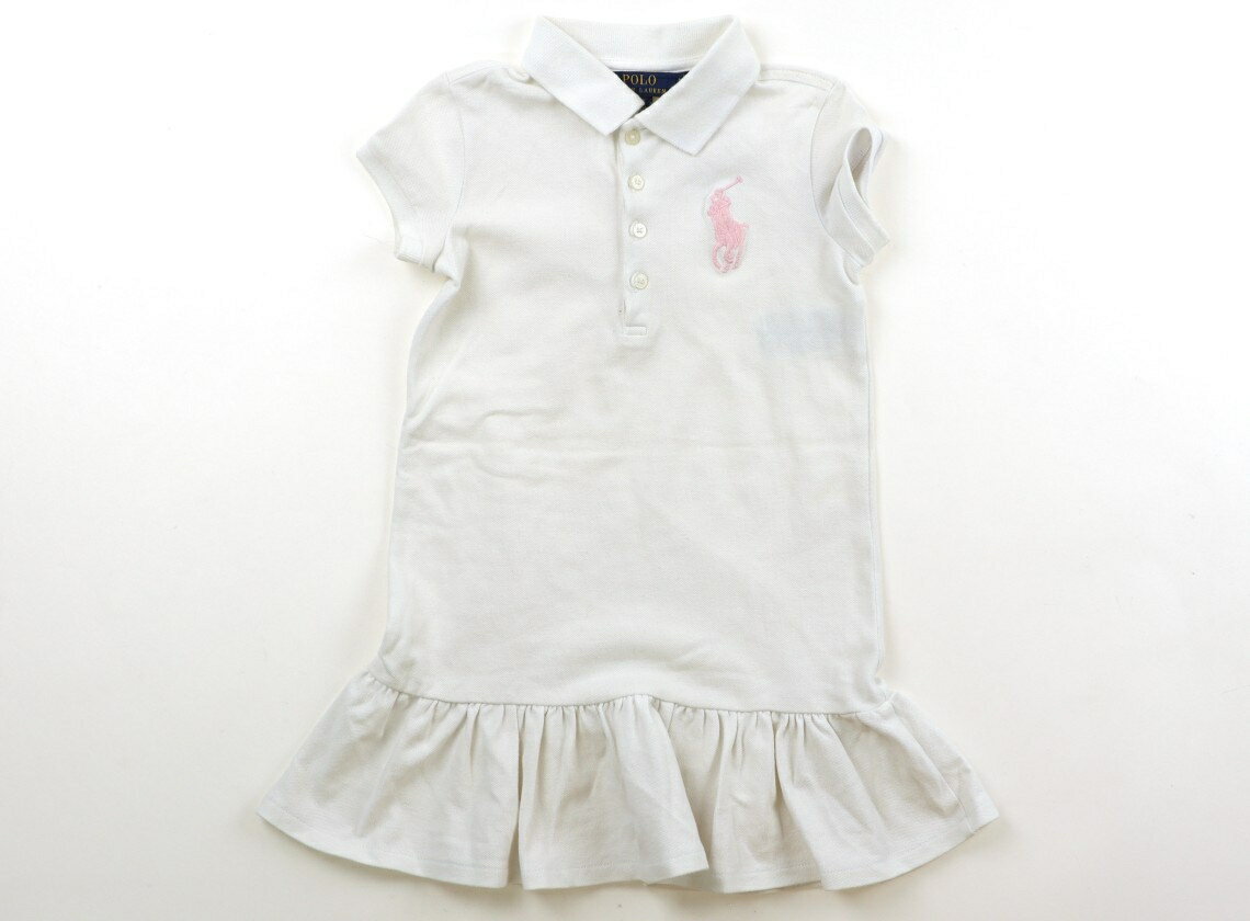 ポロラルフローレン POLO RALPH LAUREN ワンピース 110 女の子 白、ピンク 子供服 ベビー服 キッズ アウトレット ユーズド 【中古】キッズ・ベビー・マタニティ