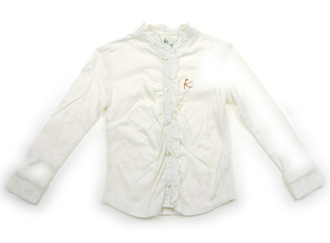 組曲 Kumikyoku シャツ・ブラウス 100 女の子 白　茶 子供服 ベビー服 キッズ アウトレット ユーズド 【中古】キッズ・ベビー・マタニティ