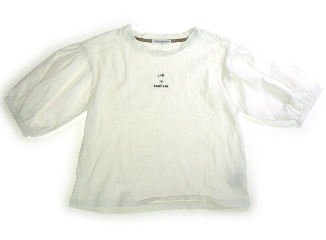Rakuten - ポンポネット pom ponette Tシャツ・カットソー 150 女の子 オフ白・ベージュロゴ 子供服 ベビー服 キッズ アウトレット ユーズド 【中古】キッズ・ベビー・マタニティ