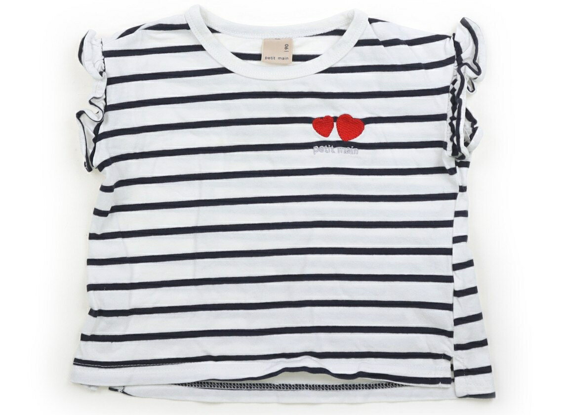 Rakuten - プティマイン petit main Tシャツ・カットソー 90 女の子 ボーダー、白、ネイビー 子供服 ベビー服 キッズ アウトレット ユーズド 【中古】キッズ・ベビー・マタニティ