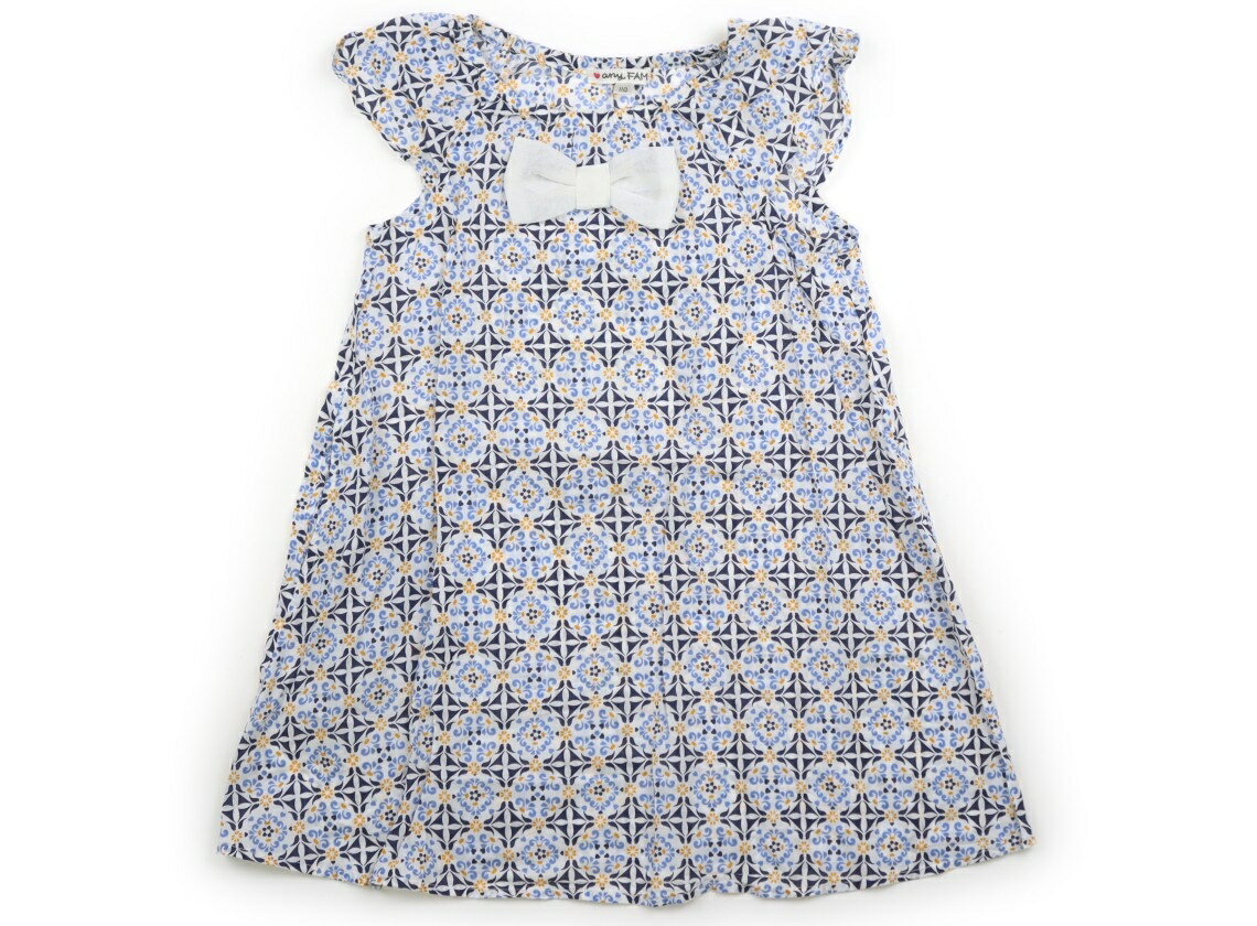 Dresses - エニィファム anyFAM ワンピース 110 女の子 ホワイト・ネイビー×イエロー×ブルー系花柄 子供服 ベビー服 キッズ アウトレット ユーズド 【中古】キッズ・ベビー・マタニティ