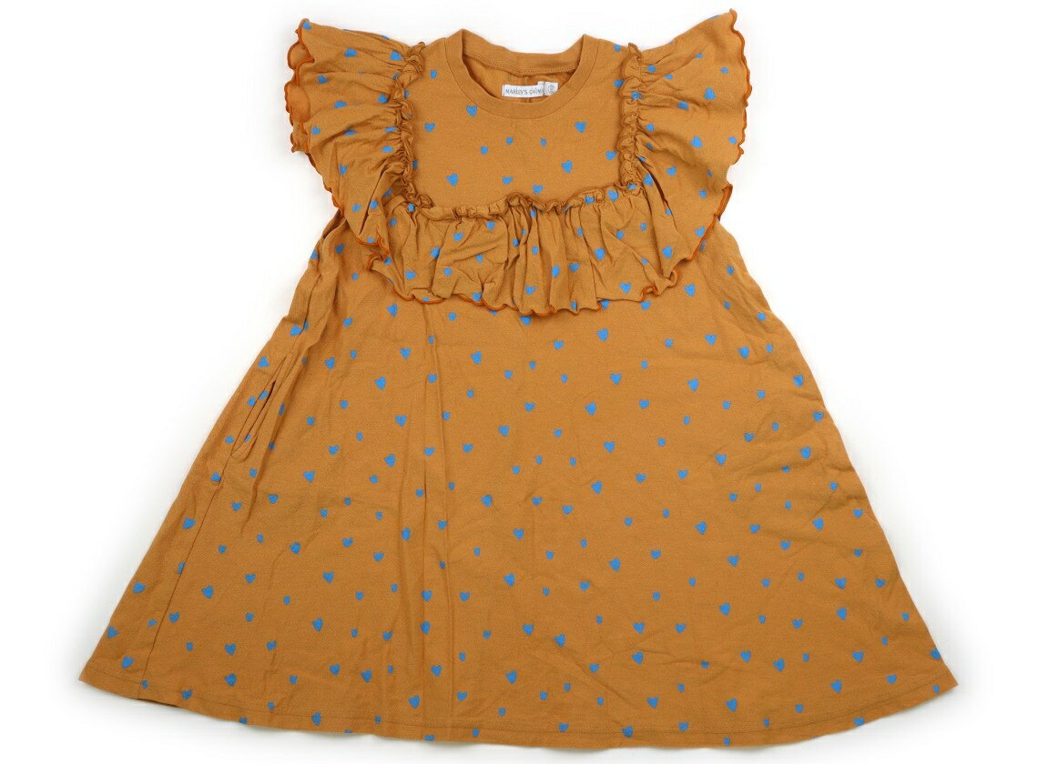 Rakuten - マーキーズ Markey's ワンピース 140 女の子 ハート柄ブルーキャメル 子供服 ベビー服 キッズ アウトレット ユーズド 【中古】キッズ・ベビー・マタニティ