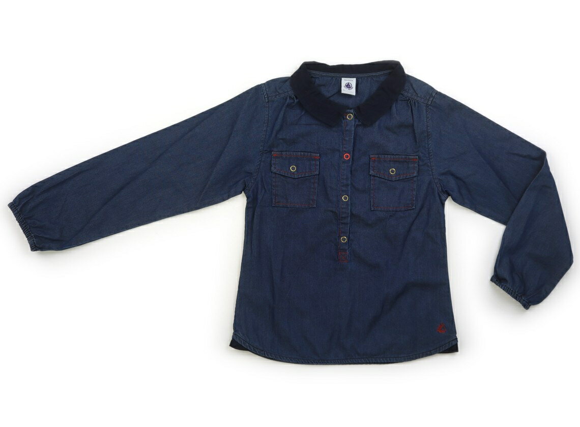 Blouses, Shirts - プチバトー PETIT BATEAU シャツ・ブラウス 120 女の子 インディゴ 子供服 ベビー服 キッズ アウトレット ユーズド 【中古】キッズ・ベビー・マタニティ