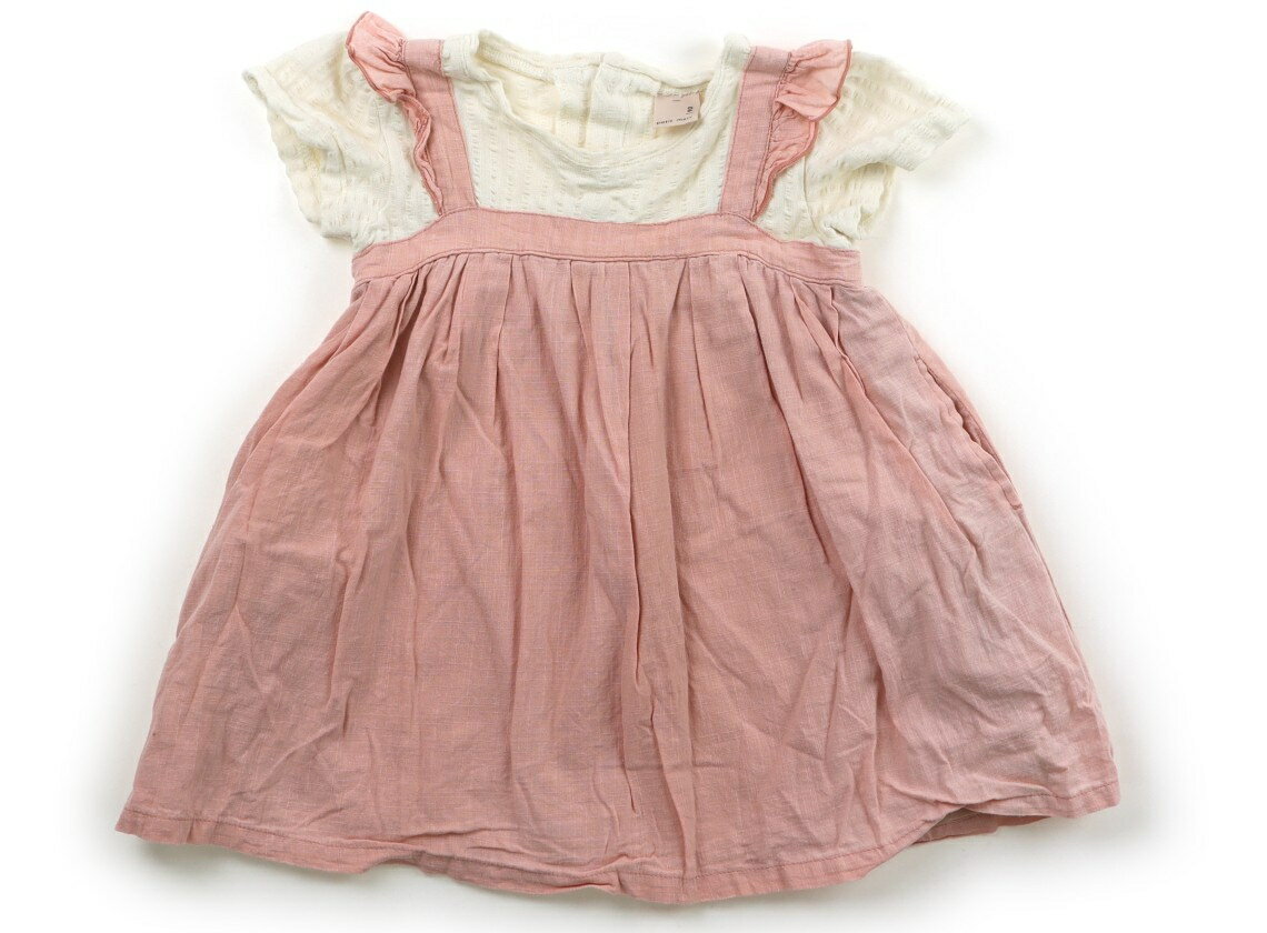 プティマイン petit main ワンピース 90 女の子 アイボリー・ピンク 子供服 ベビー服 キッズ アウトレット ユーズド 【中古】キッズ・ベビー・マタニティ