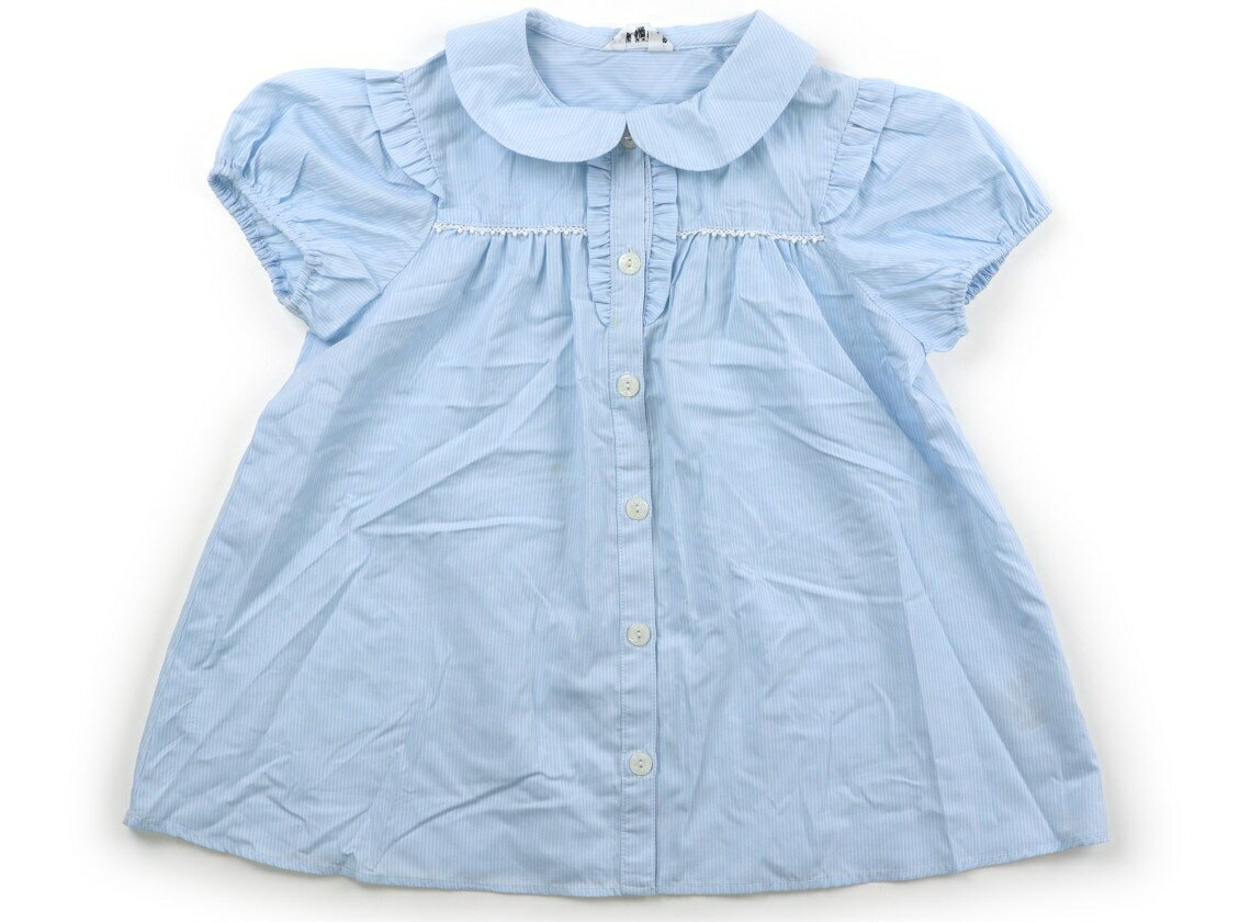 Rakuten - ポンポネット pom ponette シャツ・ブラウス 140 女の子 ライトブルー・ストライプ 子供服 ベビー服 キッズ アウトレット ユーズド 【中古】キッズ・ベビー・マタニティ