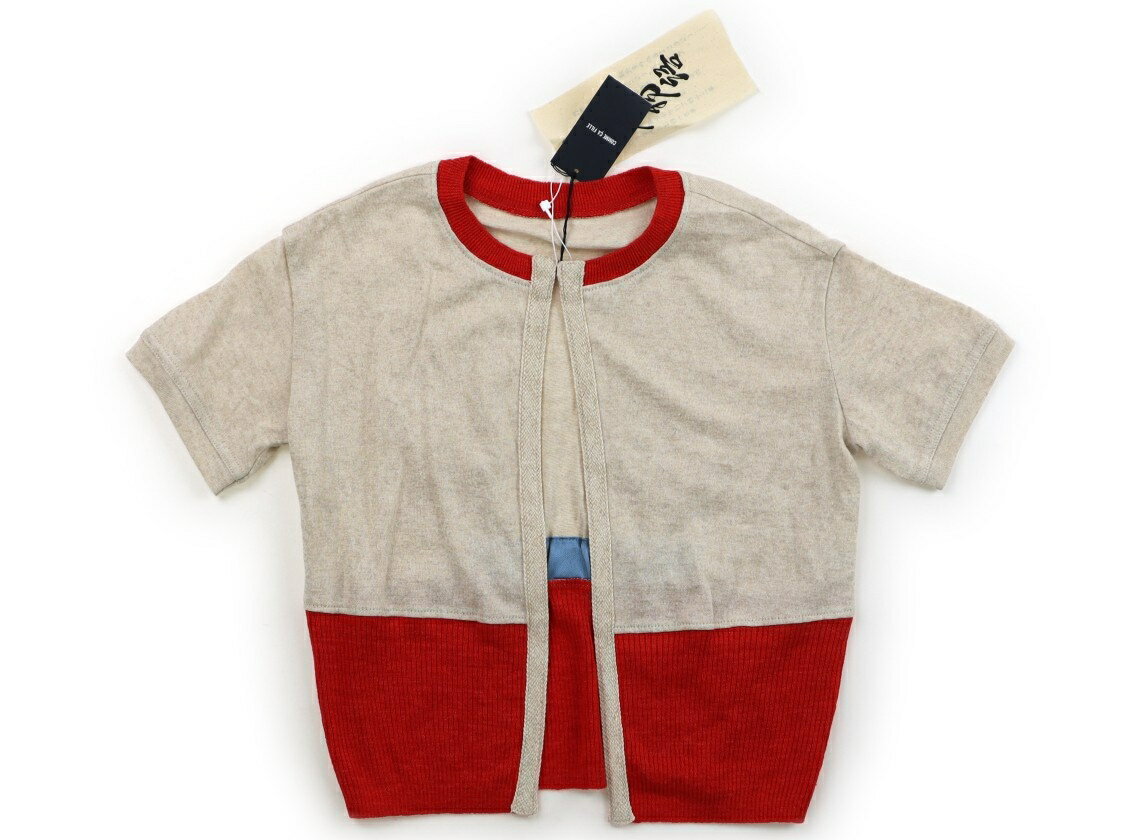 コムサフィユ COMME CA FILLE カーディガン 110 女の子 ベージュ・赤 子供服 ベビー服 キッズ アウトレット ユーズド 【中古】キッズ・ベビー・マタニティ