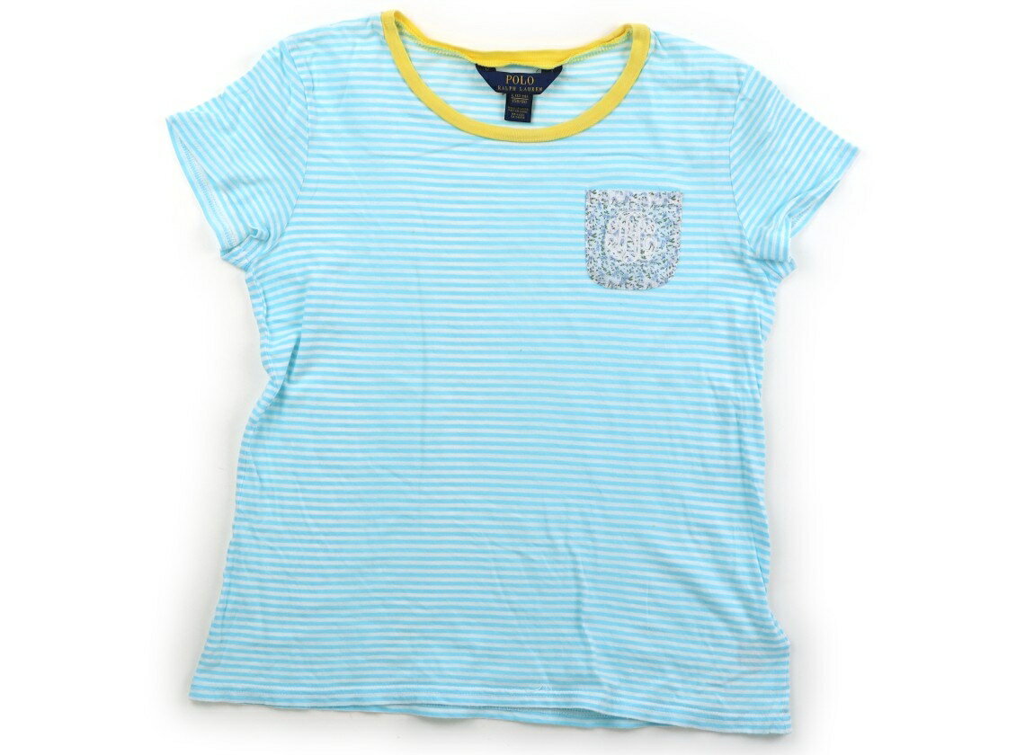 Rakuten - ポロラルフローレン POLO RALPH LAUREN Tシャツ・カットソー 150 女の子 水色・ボーダー 子供服 ベビー服 キッズ アウトレット ユーズド 【中古】キッズ・ベビー・マタニティ