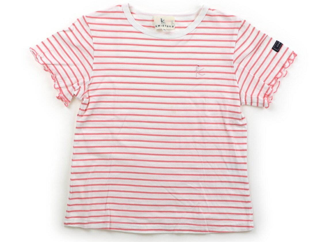組曲 Kumikyoku Tシャツ・カットソー 140 女の子 ピンク・ホワイト・ボーダー 子供服 ベビー服 キッズ アウトレット ユーズド 【中古】キッズ・ベビー・マタニティ