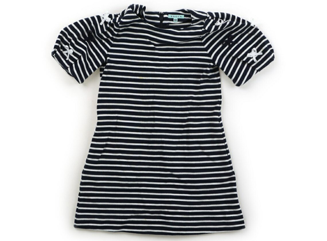 トッカ Tocca チュニック 100 女の子 ネイビー、白、ボーダー、リボン 子供服 ベビー服 キッズ アウトレット ユーズド 【中古】キッズ・ベビー・マタニティ