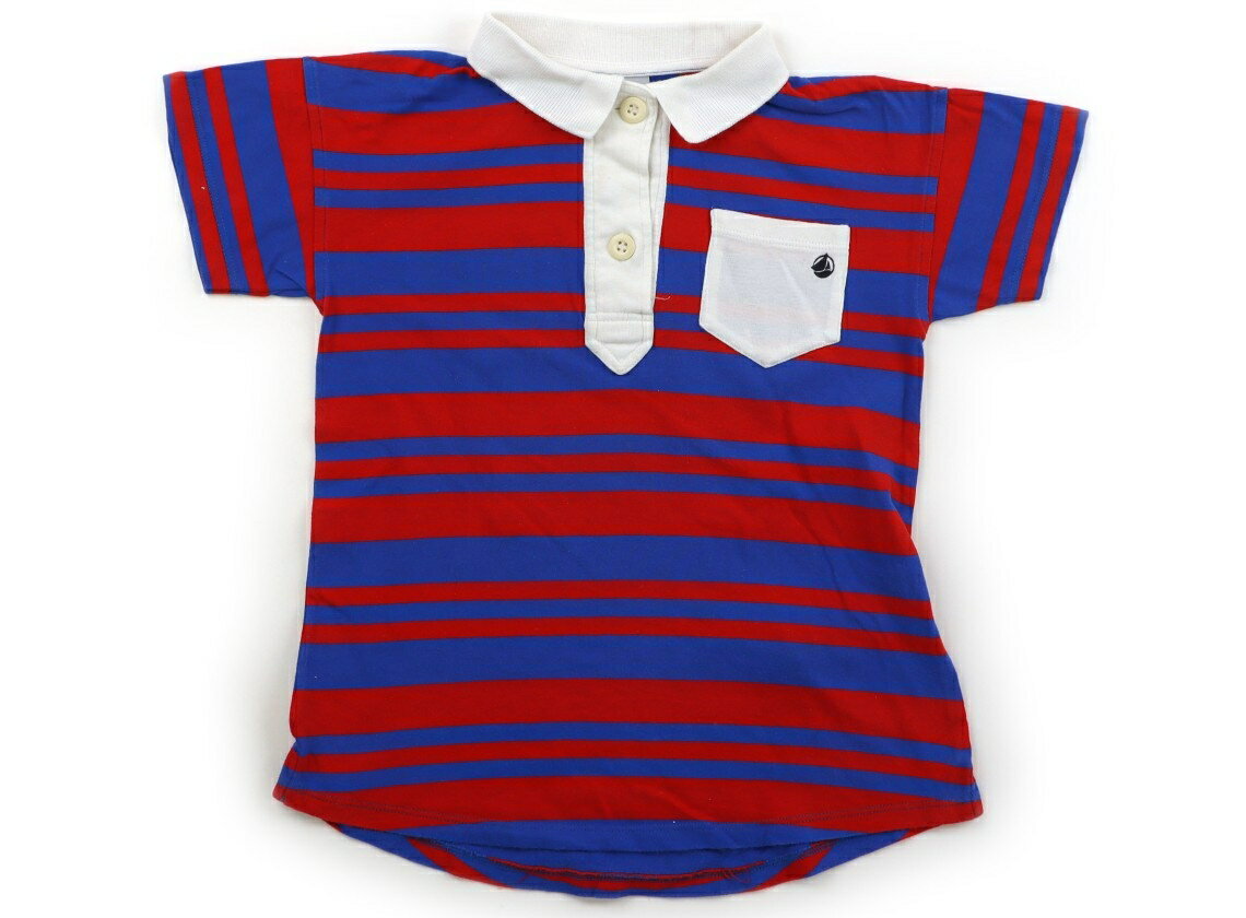 其它 - プチバトー PETIT BATEAU ポロシャツ 100 男の子 赤・青・ボーダー 子供服 ベビー服 キッズ アウトレット ユーズド 【中古】キッズ・ベビー・マタニティ