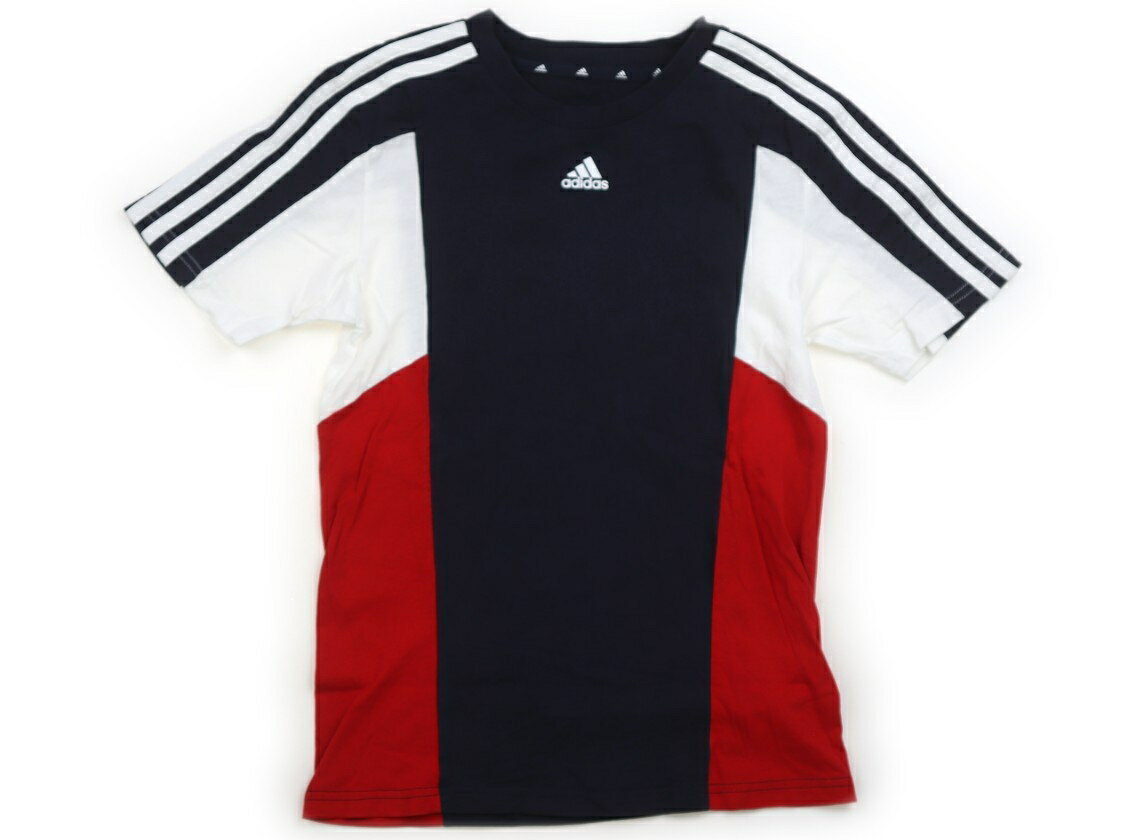 アディダス Adidas Tシャツ・カットソー 150 男の子 ネイビー・ホワイト・レッド 子供服 ベビー服 キッズ アウトレット ユーズド 【中古】キッズ・ベビー・マタニティ