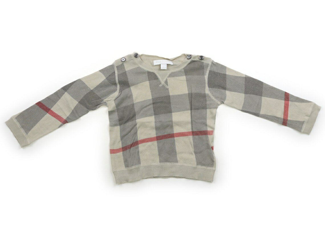 バーバリー BURBERRY ニット・セーター 90 男の子 ベージュ　グレー 子供服 ベビー服 キッズ アウトレット ユーズド 【中古】キッズ・ベビー・マタニティ