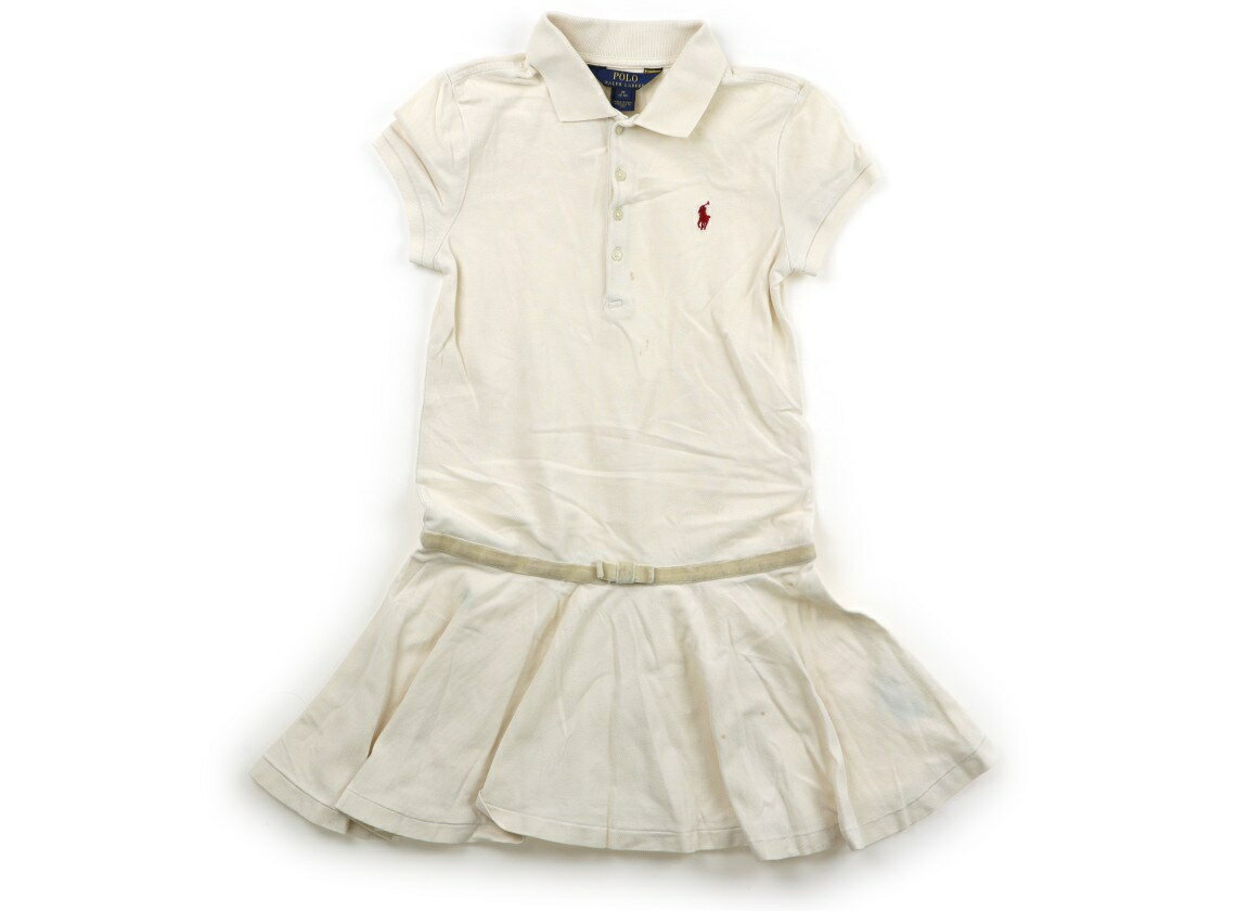 ポロラルフローレン POLO RALPH LAUREN ワンピース 140 女の子 アイボリー、赤いロゴ 子供服 ベビー服 キッズ アウトレット ユーズド 【中古】キッズ・ベビー・マタニティ