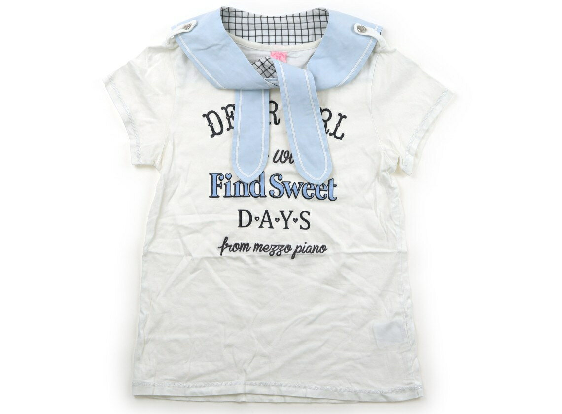 メゾピアノ mezzo piano Tシャツ・カットソー 160 女の子 白　ライトブルー 子供服 ベビー服 キッズ アウトレット ユーズド 【中古】キッズ・ベビー・マタニティ