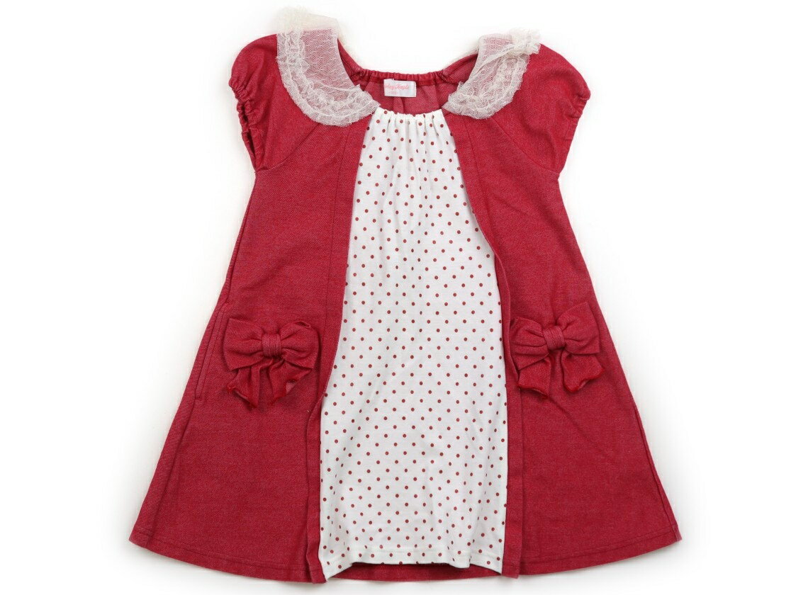 シャーリーテンプル Shirley Temple ワンピース 120 女の子 ストロベリーピンク・ホワイト・ドット柄 子供服 ベビー服 キッズ アウトレット ユーズド 【中古】キッズ・ベビー・マタニティ