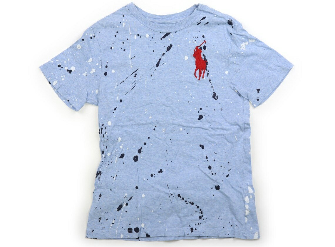 ポロラルフローレン POLO RALPH LAUREN Tシャツ・カットソー 150 男の子 ライトブルー・ペイント柄 子供服 ベビー服 キッズ アウトレット ユーズド 【中古】キッズ・ベビー・マタニティ