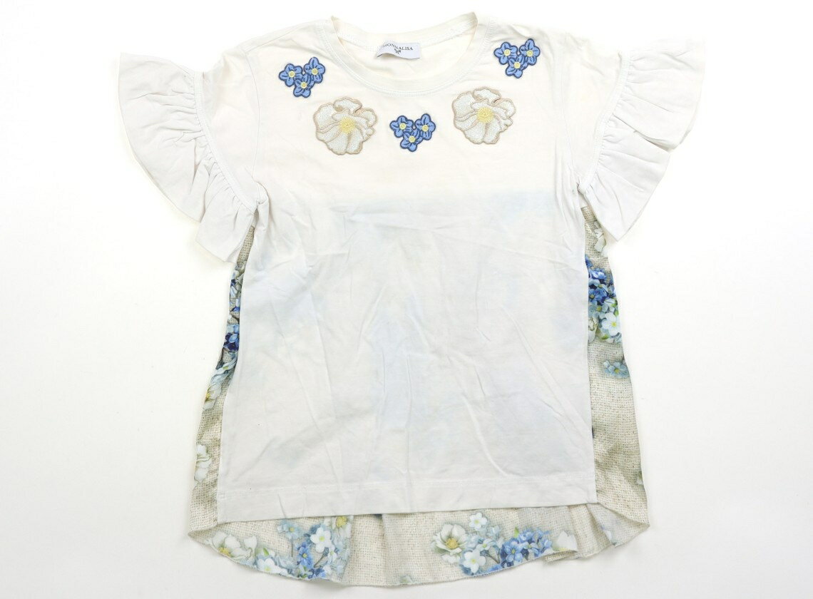 モナリザ MONNALISA ワンピース 120 女の子 白　ベージュ　コバルトブルー 子供服 ベビー服 キッズ アウトレット ユーズド 【中古】キッズ・ベビー・マタニティ