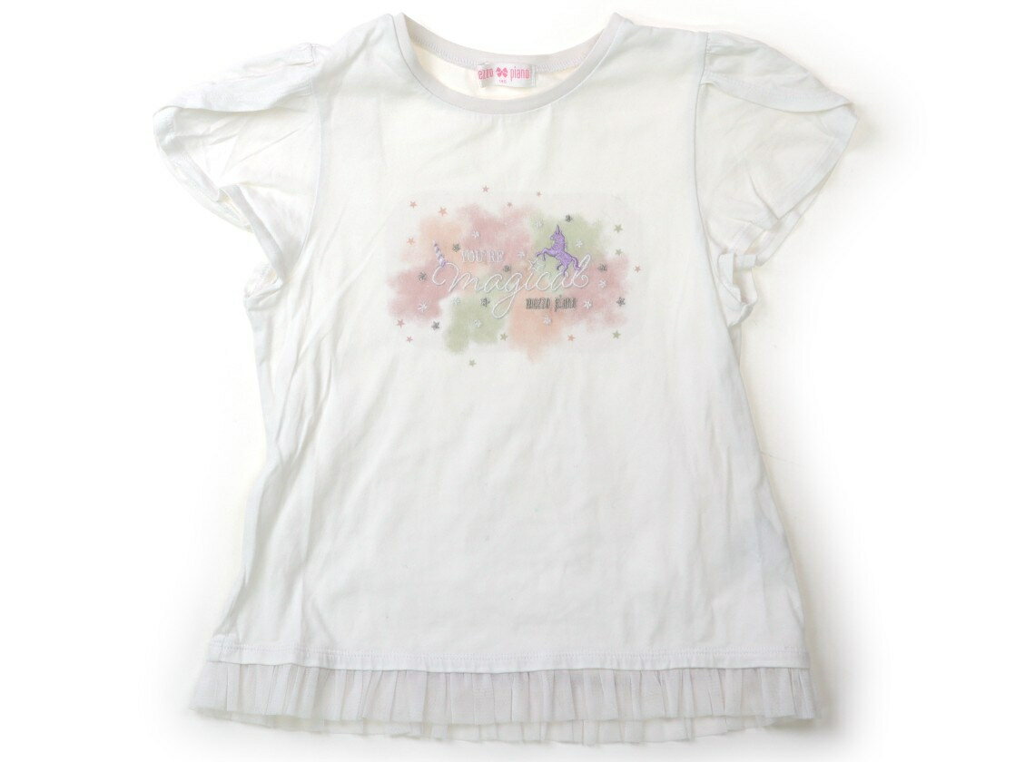 メゾピアノ mezzo piano Tシャツ・カットソー 140 女の子 白、ピンク、ユニコーン 子供服 ベビー服 キッズ アウトレット ユーズド 【中古】キッズ・ベビー・マタニティ
