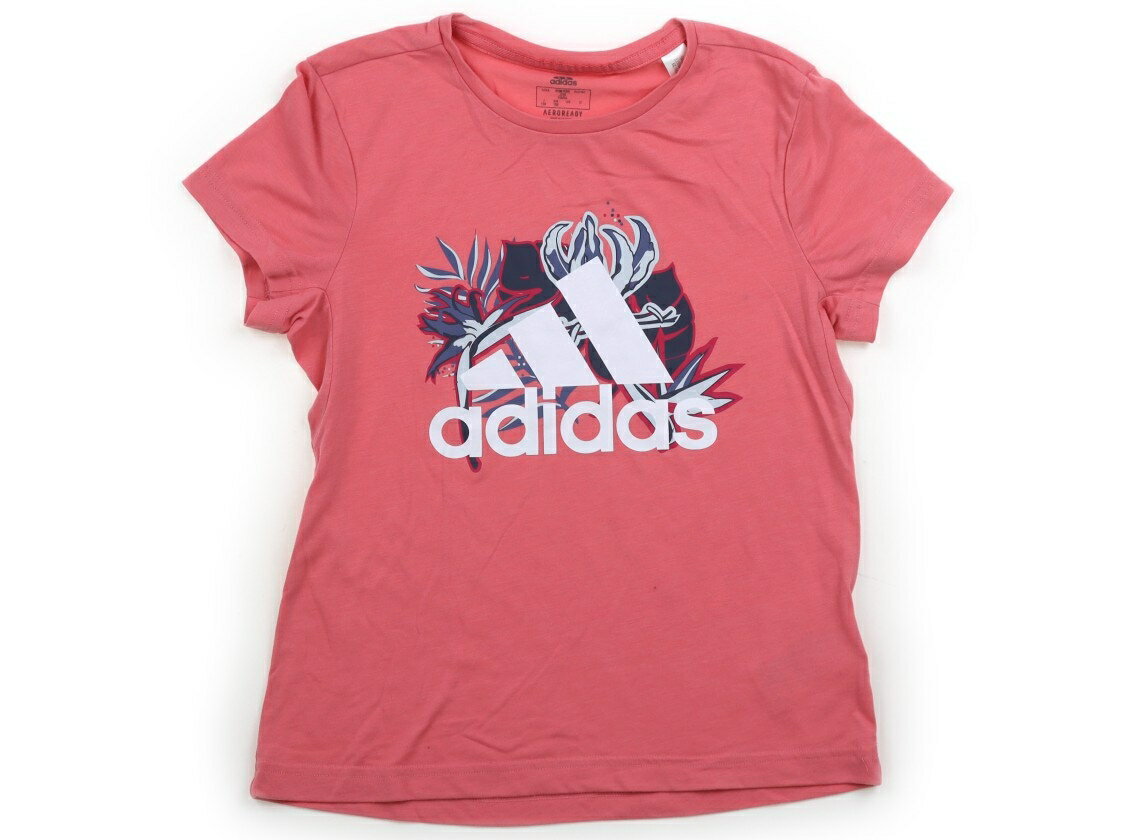 アディダス Adidas Tシャツ・カットソー 150 女の子 コーラルピンク 子供服 ベビー服 キッズ アウトレット ユーズド 【中古】キッズ・ベビー・マタニティ