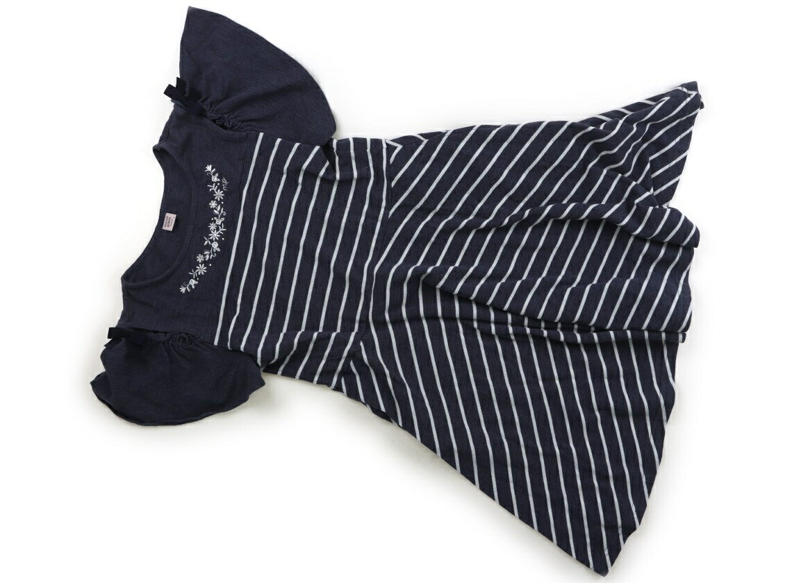 メゾピアノ mezzo piano ワンピース 160 女の子 青白ボーダー 子供服 ベビー服 キッズ アウトレット ユーズド 【中古】キッズ・ベビー・マタニティ