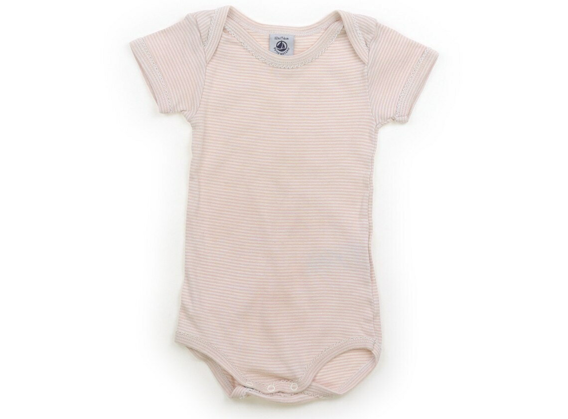 プチバトー PETIT BATEAU ロンパース 70 女の子 ピンク・オフボーダー 子供服 ベビー服 キッズ アウトレット ユーズド 【中古】キッズ・ベビー・マタニティ