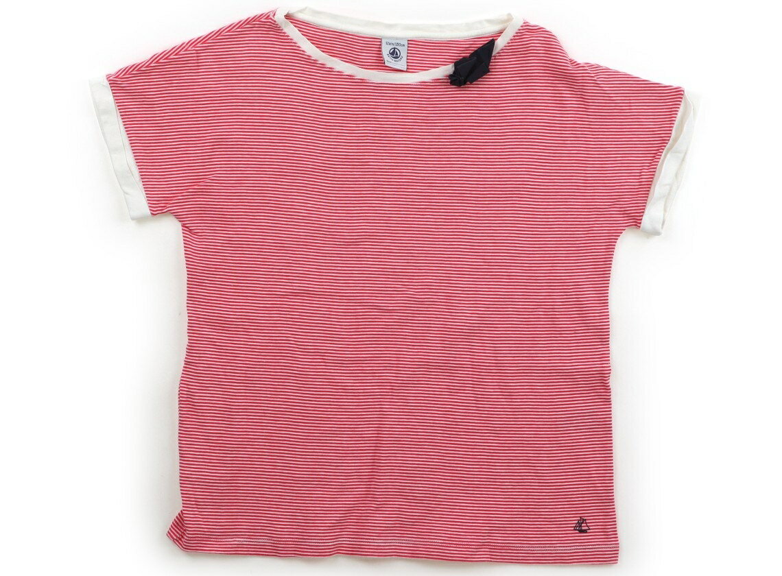 T-Shirts （Short Sleeve） - プチバトー PETIT BATEAU Tシャツ・カットソー 150 女の子 ピンク白ボーダー 子供服 ベビー服 キッズ アウトレット ユーズド 【中古】キッズ・ベビー・マタニティ