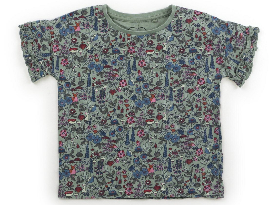 ネクスト NEXT Tシャツ・カットソー 110 女の子 モスグレー・ピンク青 花柄 子供服 ベビー服 キッズ アウトレット ユーズド 【中古】キッズ・ベビー・マタニティ
