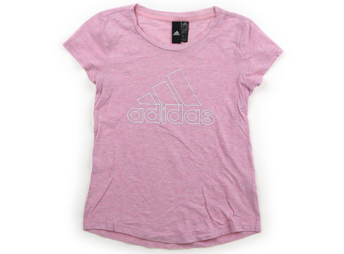 アディダス Adidas Tシャツ・カットソー 150 女の子 ピンク白 子供服 ベビー服 キッズ アウトレット ユーズド 【中古】キッズ・ベビー・マタニティ