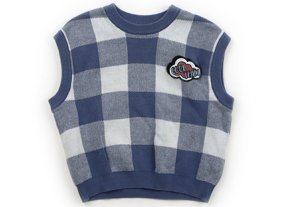 ザラ ZARA ベスト 80 男の子 チェック柄ブルーホワイト 子供服 ベビー服 キッズ アウトレット ユーズド 【中古】キッズ・ベビー・マタニティ