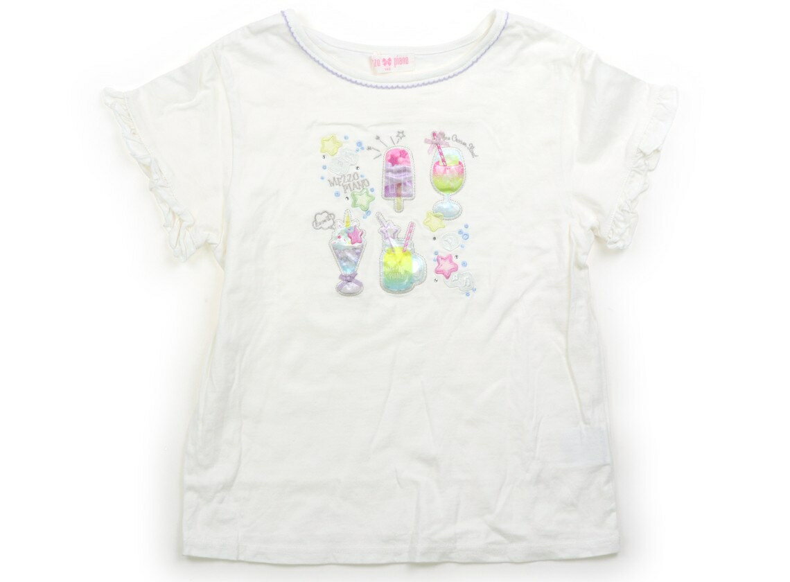 メゾピアノ mezzo piano Tシャツ・カットソー 140 女の子 白 子供服 ベビー服 キッズ アウトレット ユーズド 【中古】キッズ・ベビー・マタニティ