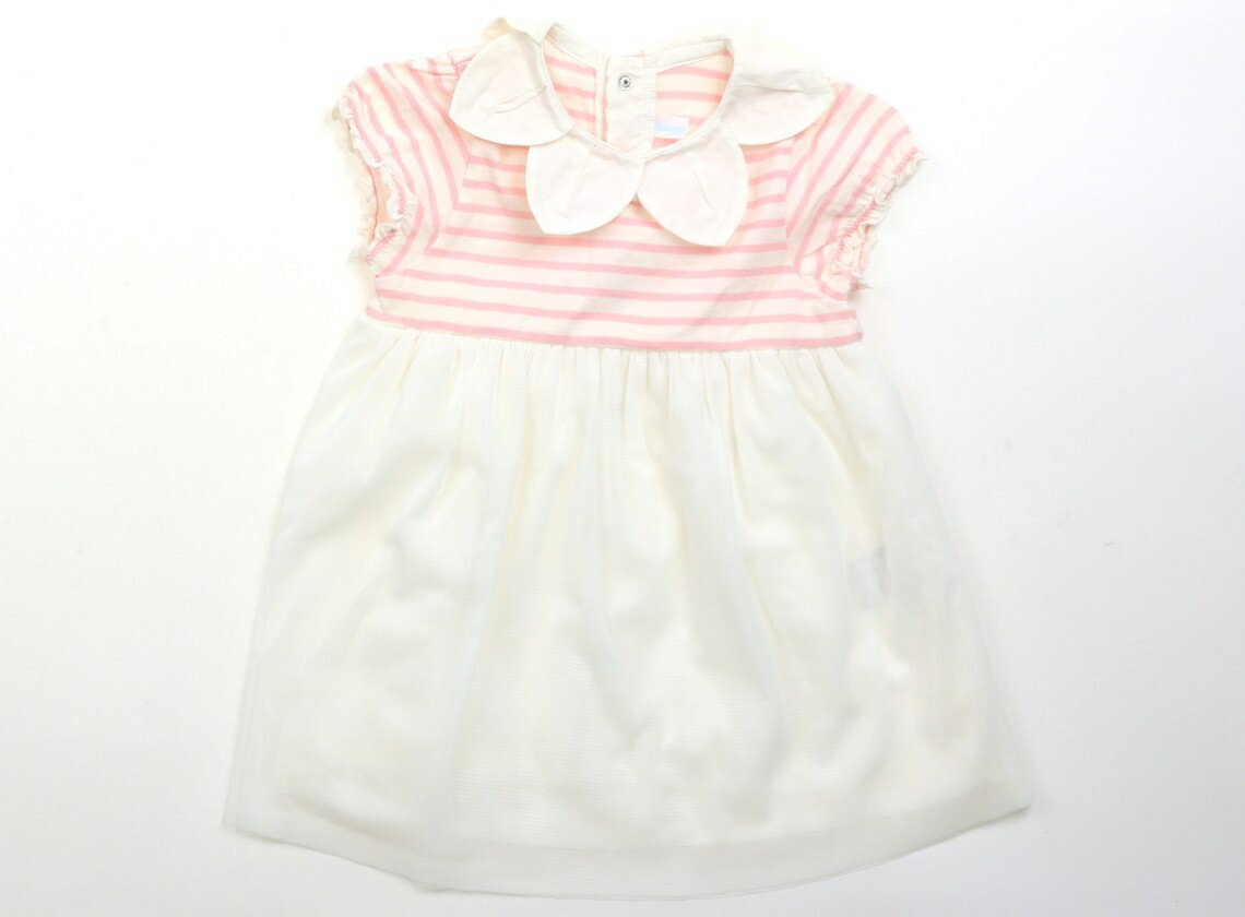 べべ BeBe ワンピース 70 女の子 アイボリー、ピンクボーダー 子供服 ベビー服 キッズ アウトレット ユーズド 【中古】キッズ・ベビー・マタニティ