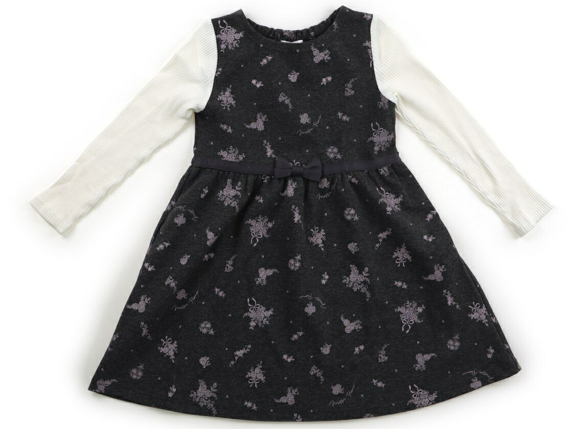 メゾピアノ mezzo piano ワンピース 130 女の子 グレー、白、ピンク 子供服 ベビー服 キッズ アウトレット ユーズド 【中古】キッズ・ベビー・マタニティ