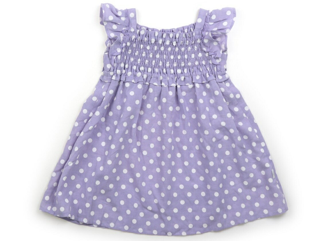 組曲 Kumikyoku ワンピース 90 女の子 パープル×ホワイトドット 子供服 ベビー服 キッズ アウトレット ユーズド 【中古】キッズ・ベビー・マタニティ
