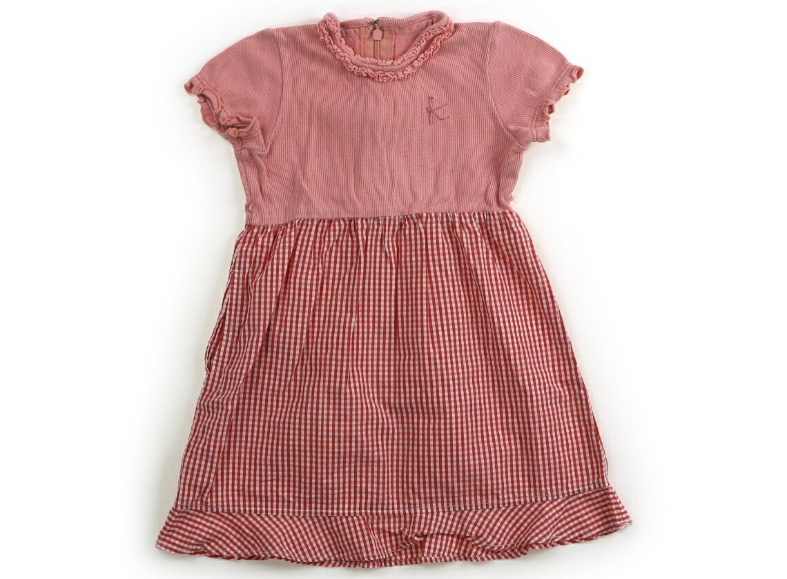 組曲 Kumikyoku ワンピース 90 女の子 ピンク・赤・チェック 子供服 ベビー服 キッズ アウトレット ユーズド 【中古】キッズ・ベビー・マタニティ