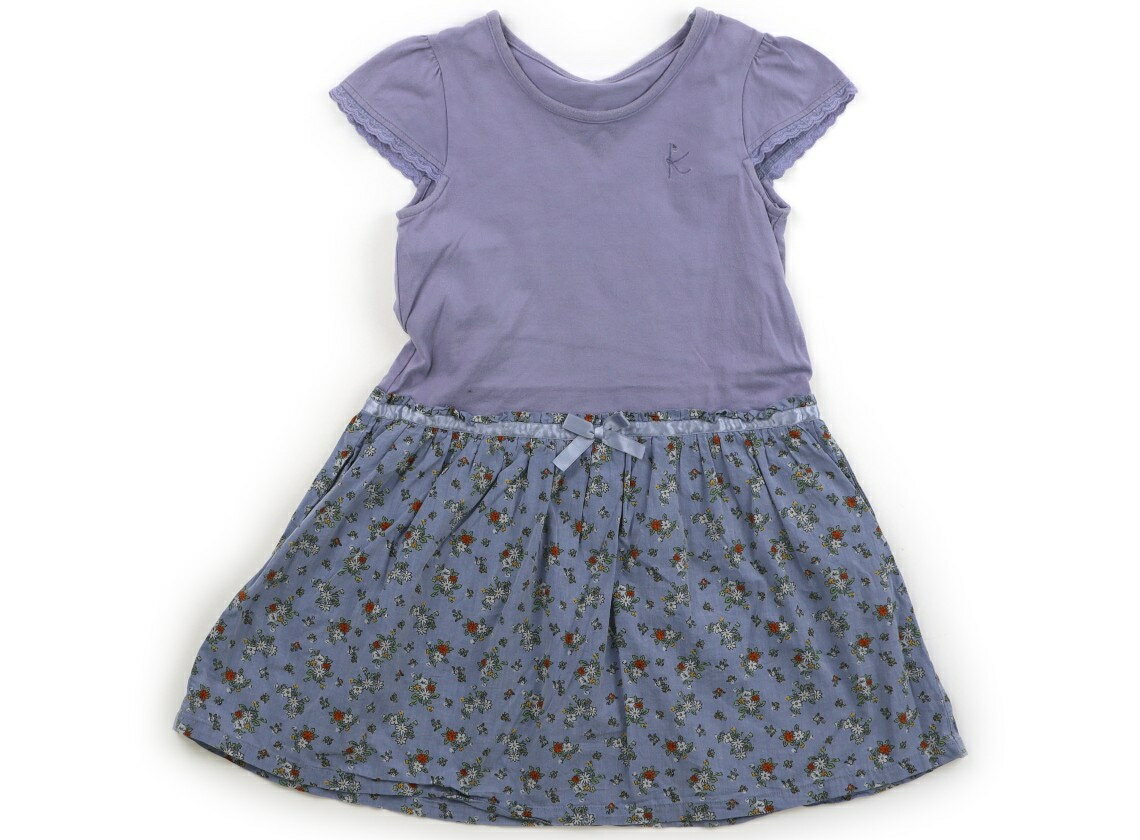 組曲 Kumikyoku ワンピース 120 女の子 スモーキーブルー、花柄 子供服 ベビー服 キッズ アウトレット ユーズド 【中古】キッズ・ベビー・マタニティ
