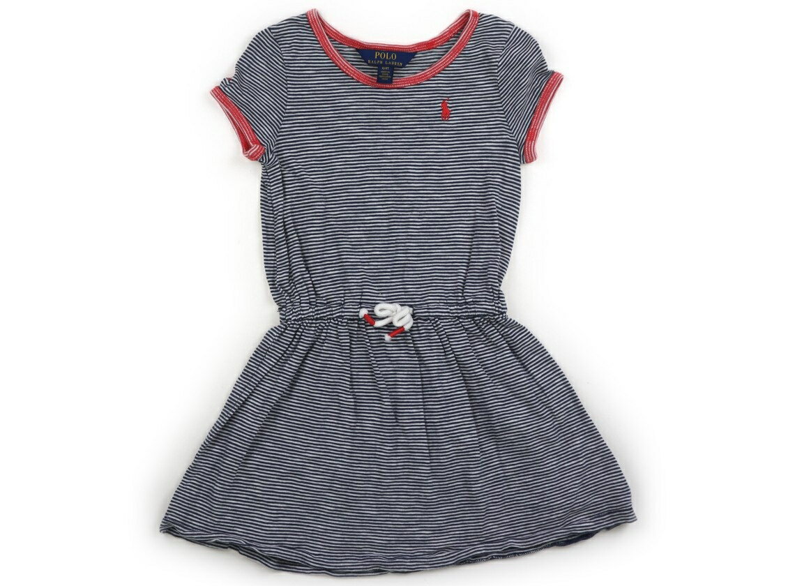 ポロラルフローレン POLO RALPH LAUREN ワンピース 110 女の子 ネイビー・ホワイト・ボーダー 子供服 ベビー服 キッズ アウトレット ユーズド 【中古】キッズ・ベビー・マタニティ