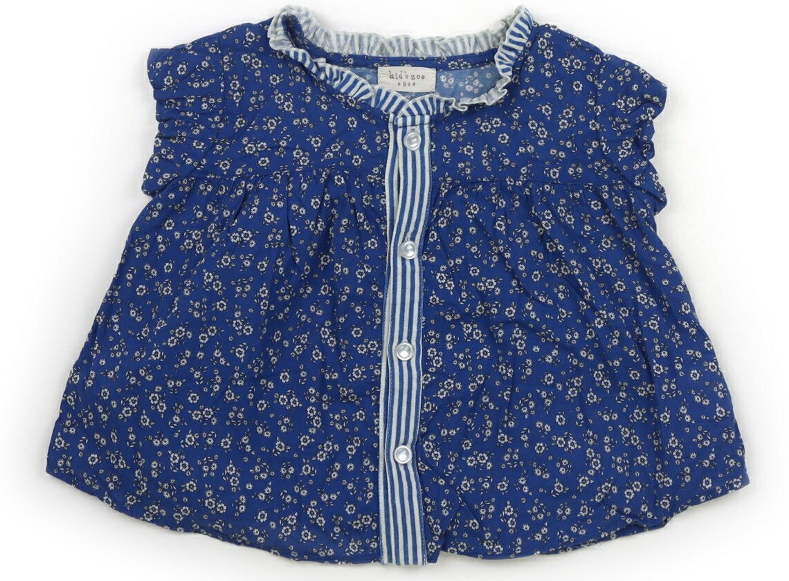 キッズズー Kids Zoo 上下セット 80 女の子 ブルー・クリーム 子供服 ベビー服 キッズ アウトレット ユーズド 【中古】キッズ・ベビー・マタニティ