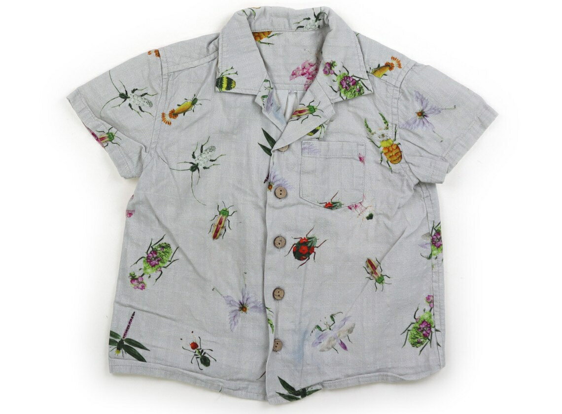 インセクトコレクション Insect Collection シャツ ブラウス 80 男の子 グレー×カラフル昆虫 子供服 ベビー服 キッズ アウトレット ユーズド 【中古】キッズ ベビー マタニティ