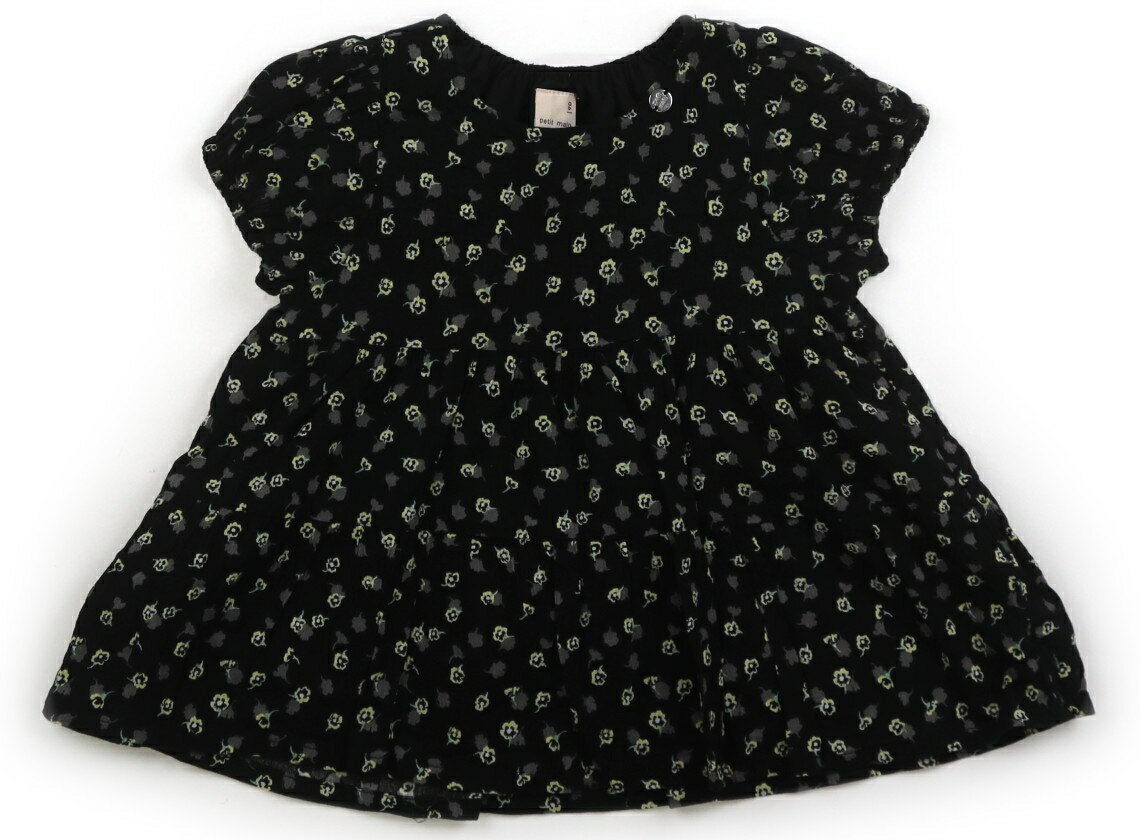 Rakuten - プティマイン petit main チュニック 90 女の子 黒、イエロー花柄 子供服 ベビー服 キッズ アウトレット ユーズド 【中古】キッズ・ベビー・マタニティ
