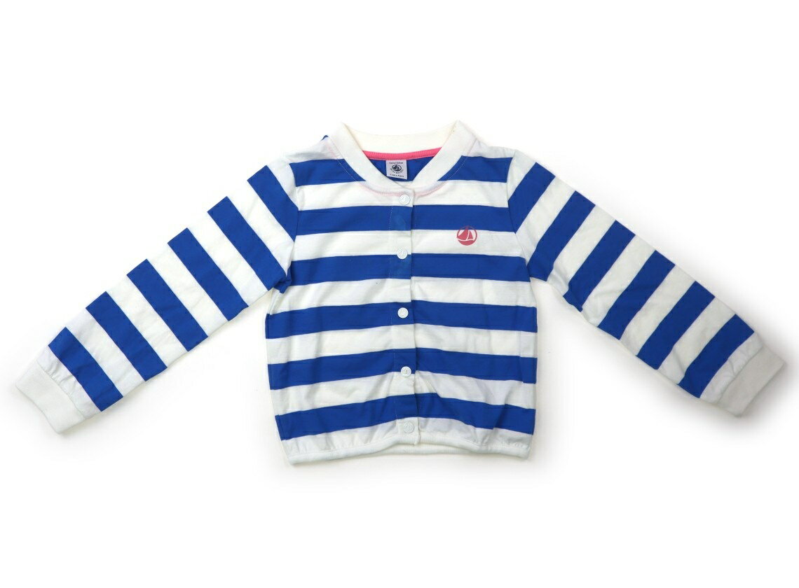 プチバトー PETIT BATEAU カーディガン 110 女の子 青白ボーダー 子供服 ベビー服 キッズ アウトレット ユーズド 【中古】キッズ・ベビー・マタニティ