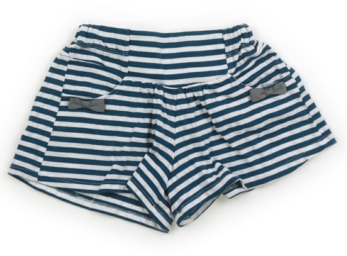 Culottes - べべ BeBe キュロット 80 女の子 モスグリーン・白・ボーダー柄 子供服 ベビー服 キッズ アウトレット ユーズド 【中古】キッズ・ベビー・マタニティ