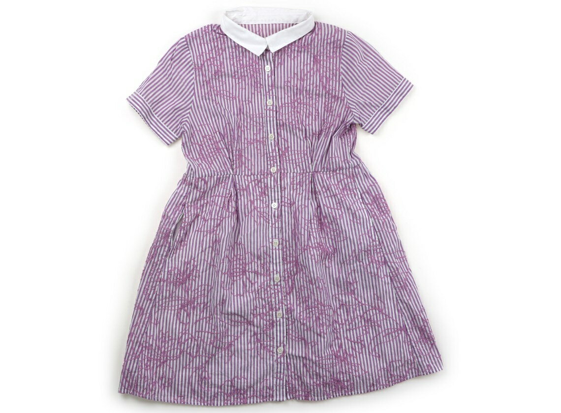 コムサフィユ COMME CA FILLE ワンピース 140 女の子 パープル系ストライプ 子供服 ベビー服 キッズ アウトレット ユーズド 【中古】キッズ・ベビー・マタニティ