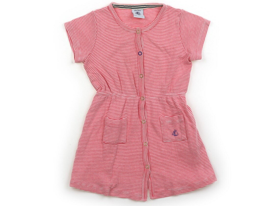 プチバトー PETIT BATEAU ワンピース 70 女の子 ピンク・ボーダー 子供服 ベビー服 キッズ アウトレット ユーズド 【中古】キッズ・ベビー・マタニティ