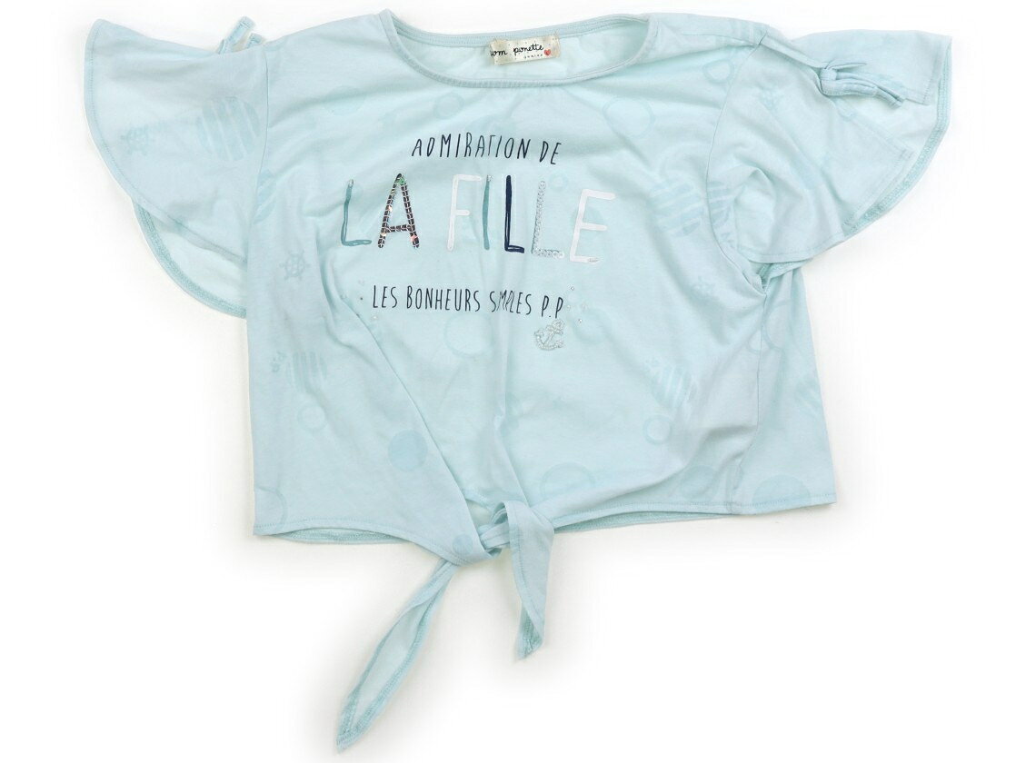 ポンポネット pom ponette Tシャツ・カットソー 160 女の子 水色・英字…