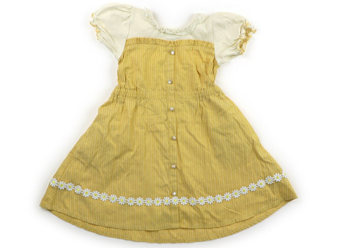 Rakuten - アクシーズファムキッズ axes femme KIDS ワンピース 130 女の子 クリーム色、黄色、ストライプ、白い花 子供服 ベビー服 キッズ アウトレット ユーズド 【中古】キッズ・ベビー・マタニティ
