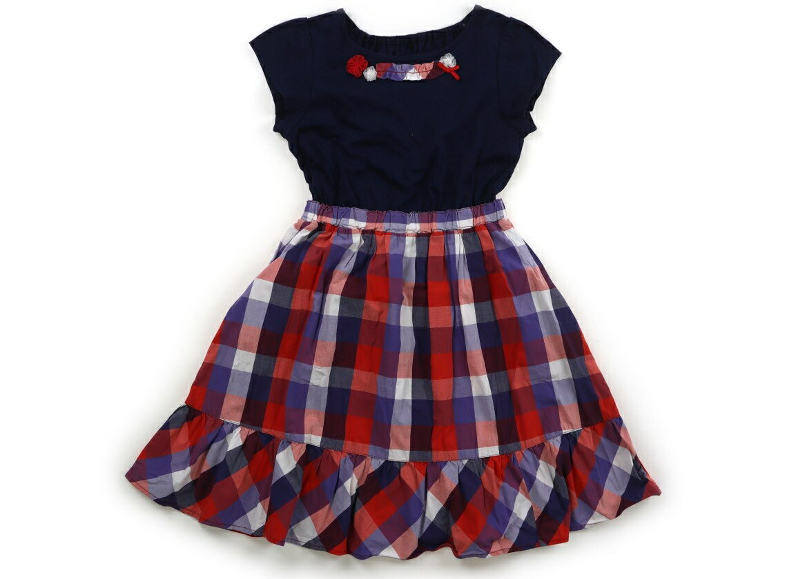 組曲 Kumikyoku ワンピース 130 女の子 ネイビー・レッドチェック 子供服 ベビー服 キッズ アウトレット ユーズド 【中古】キッズ・ベビー・マタニティ